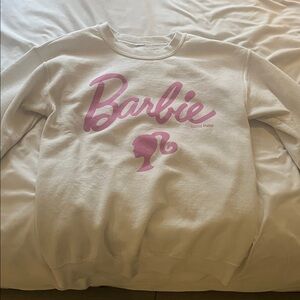 Barbie Cream Sweatshirt with Pink Logo